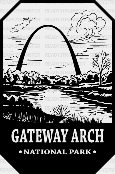 Gateway Arch National Park Design - Parks Dtf Transfers Adult Unisex S & M (10’) / Black