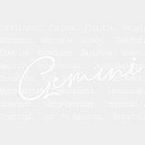 Gemini B&W - Zodiacs & Horoscopes DTF Transfers - Adult Unisex - S & M (10’’) / Light Color Design (See Imaging)