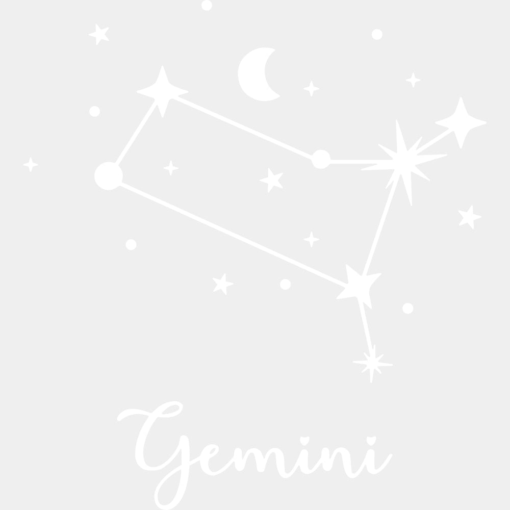 Gemini Constellations - Zodiacs & Horoscopes DTF Transfers - Adult Unisex - S & M (10’’) / Light Color Design (See
