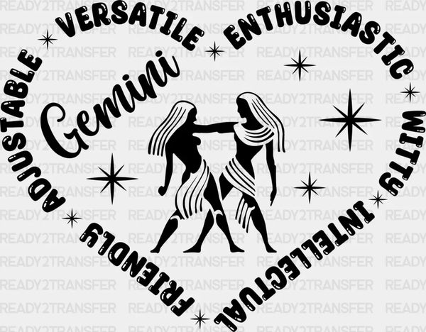 Gemini Heart Design - Zodiacs & Horoscopes DTF heat transfer