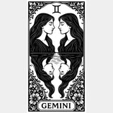 Gemini Tarot Card - Zodiacs & Horoscopes DTF Transfers - Adult Unisex - S & M (10’’) / Light Color Design (See Imaging)