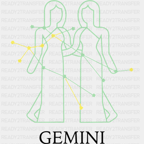 Gemini Teal Constellation - Zodiacs & Horoscopes DTF Transfers