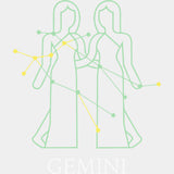 Gemini Teal Constellation - Zodiacs & Horoscopes DTF Transfers - Adult Unisex - S & M (10’’) / Light Color Design (See
