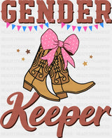Gender Keeper Boots - Gender Reveal DTF Transfer