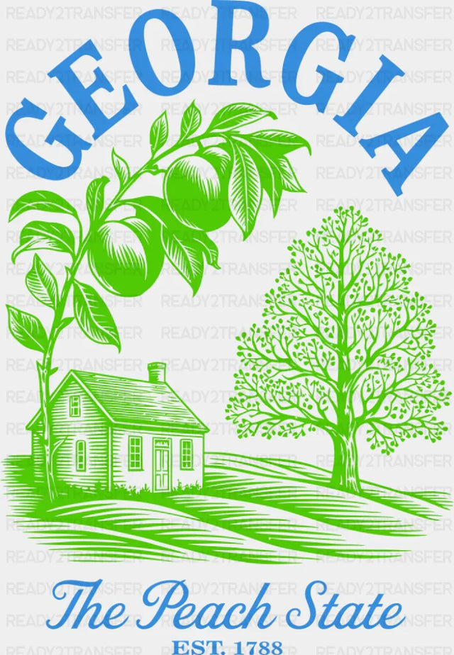 Georgia The Peach State - States & Cities DTF Transfer ready2transfer