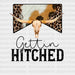 Gettin HITCHED Cow Figure Bull DTF Transfer ready2transfer Black