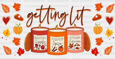 Getting Lit Candles - Fall Cup Wrap Uv Sticker Permanent Dtf Decal