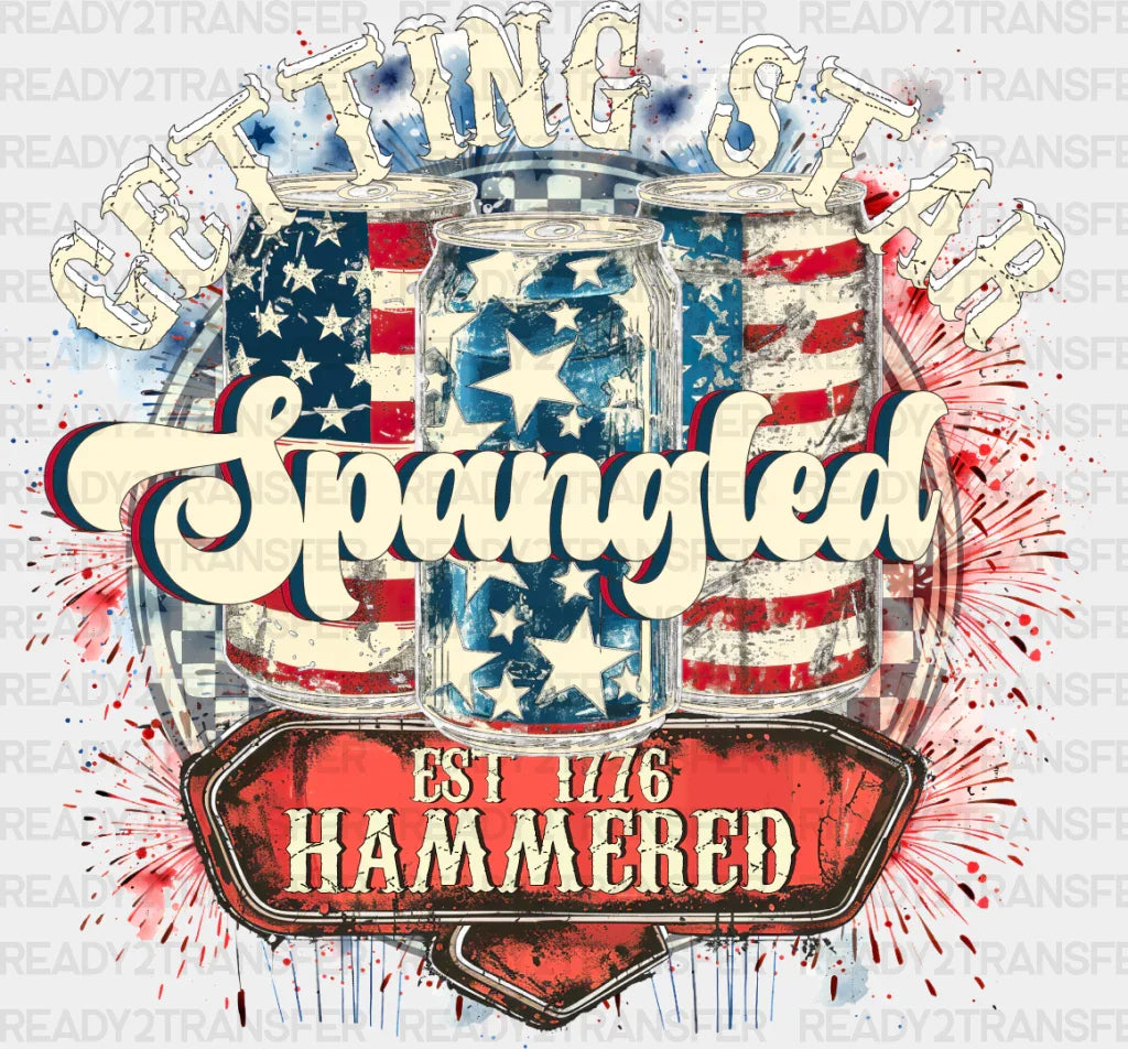Getting Star Spangled - 4Th Of July Dtf Transfer Adult Unisex S & M (10’’) / Light Color Design
