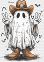 Ghost Cowboy - Halloween DTF Transfer Adult Unisex - S & M (10’’) / Dark Color Design (See Imaging)