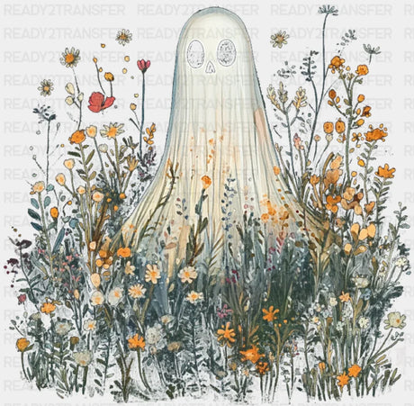Ghost In Flowers 3 Halloween DTF Transfer