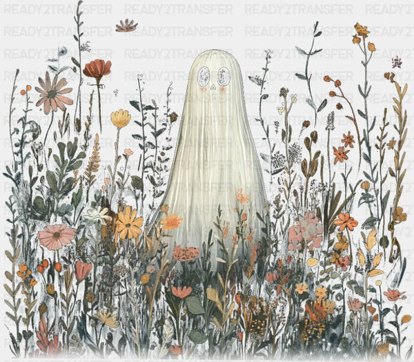 Ghost In Flowers 4 - Halloween DTF Transfer