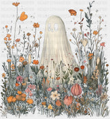 Ghost In Flowers Halloween DTF Transfer