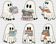 Ghost Reading Books Halloween DTF Transfer