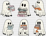 Ghost Reading Books Halloween DTF Transfer