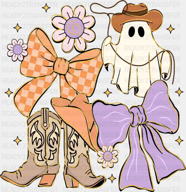 Ghost Ribbons Cowboy Boots - Halloween DTF Transfer