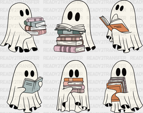 Ghost With Books - Halloween Dtf Transfer