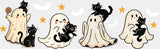Ghouls And Black Cats Halloween DTF Transfer Adult Unisex S & M (10’’) / Light Color Design (See Imaging)