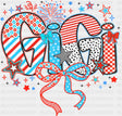 Gigi Ribbons Stars And Fireworks - 4th Of July DTF Transfer