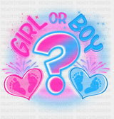 Girl Or Boy Heart - Gender Reveal DTF Transfer