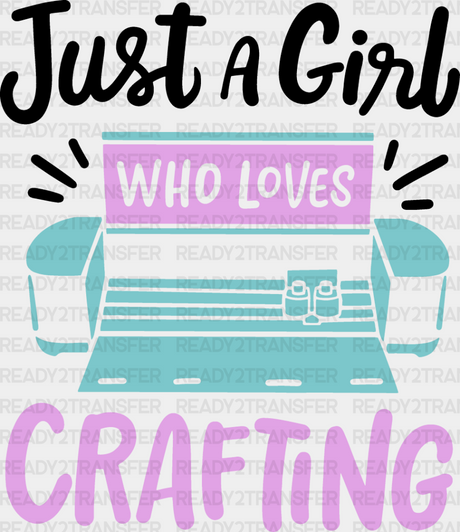 Girl Who Loves Crafting - Dtf Heat Transfer Adult Unisex S & M (10’’) / Dark Color Design (See