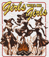 Girls Will Be Girls Vintage Halloween DTF Transfer