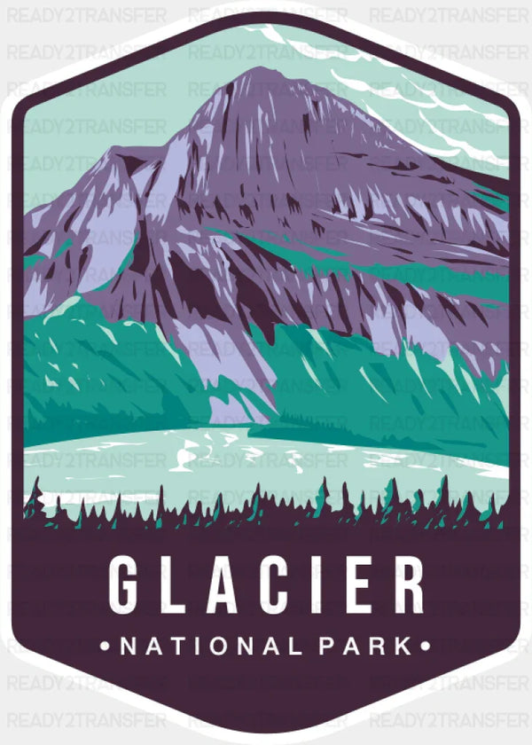 Glacier National Park Colorful Design - National Parks DTF Transfer