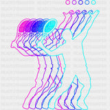 Glitch Serving - Tennis DTF Transfers ready2transfer