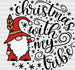 Gnome Christmas With My Tribe DTF Transfer ready2transfer Black
