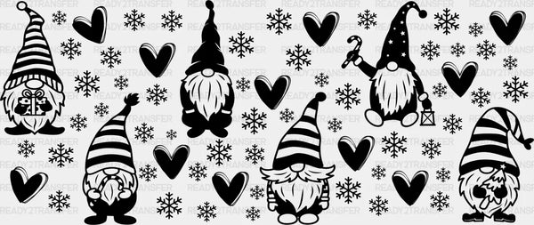 Gnome Snowflake Design - Christmas Cup Wrap UV Sticker Permanent UV DTF Decal