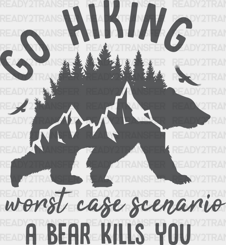 Go Hiking Bear Design - Dtf Heat Transfer