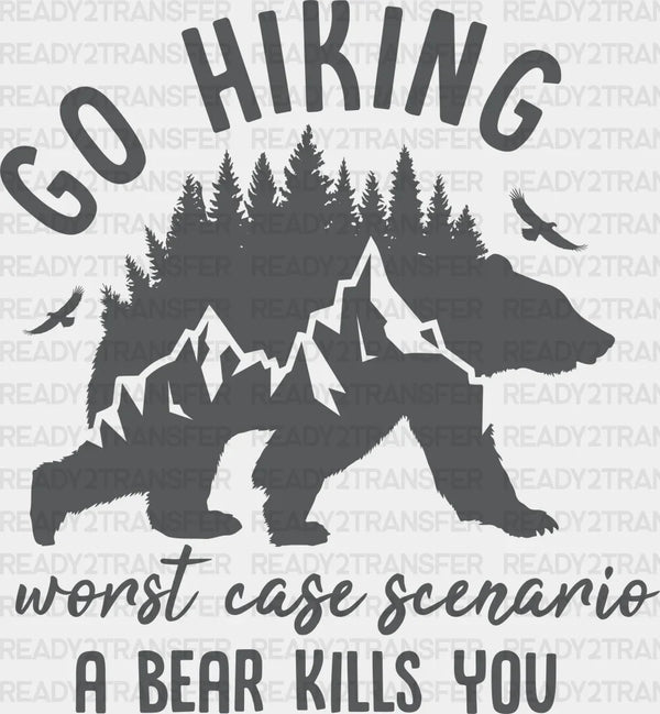 Go Hiking Bear Design - Hiking DTF heat transfer