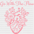 Go With The Flow Pink Design - Cardiac Nurse DTF Transfers ready2transfer