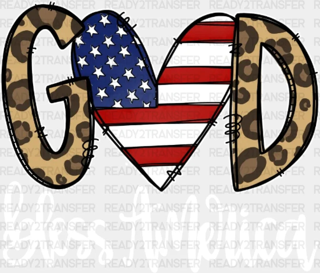 God Bless America 4Th Of July Dtf Heat Transfer Independence Day Design Fourth