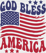 God Bless America US Flag - 4th Of July DTF Transfer Adult Unisex - S & M (10’’) / Dark Color Design (See Imaging)