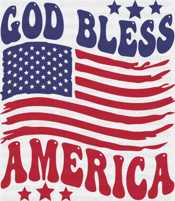 God Bless America US Flag - 4th Of July DTF Transfer
