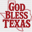 God Bless Texas Red Design - States & Cities DTF Transfer ready2transfer
