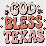 God Bless Texas - States & Cities DTF Transfer ready2transfer