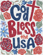 God Bless The USA Flowers - 4th Of July DTF Transfer Adult Unisex - S & M (10’’) / Dark Color Design (See Imaging)