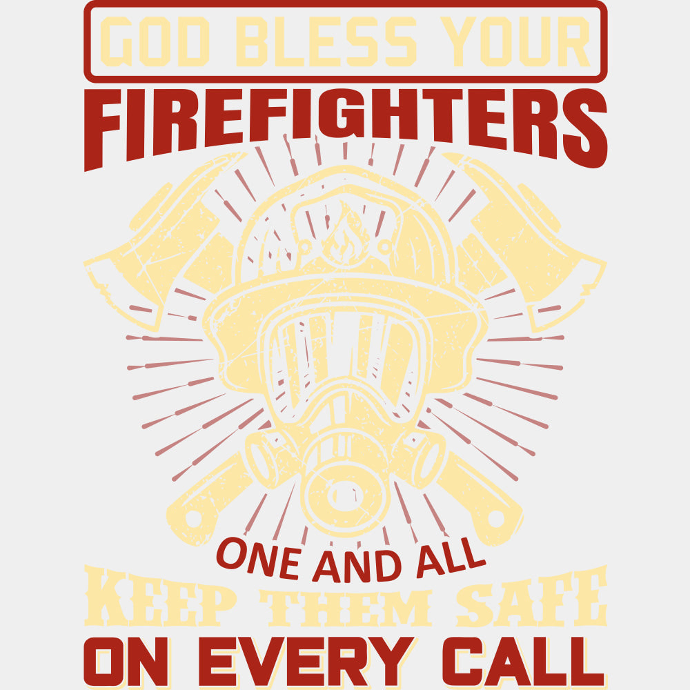God Bless Your Firefighters - Fire Department DTF Transfers ready2transfer Light Color Design (See Imaging)