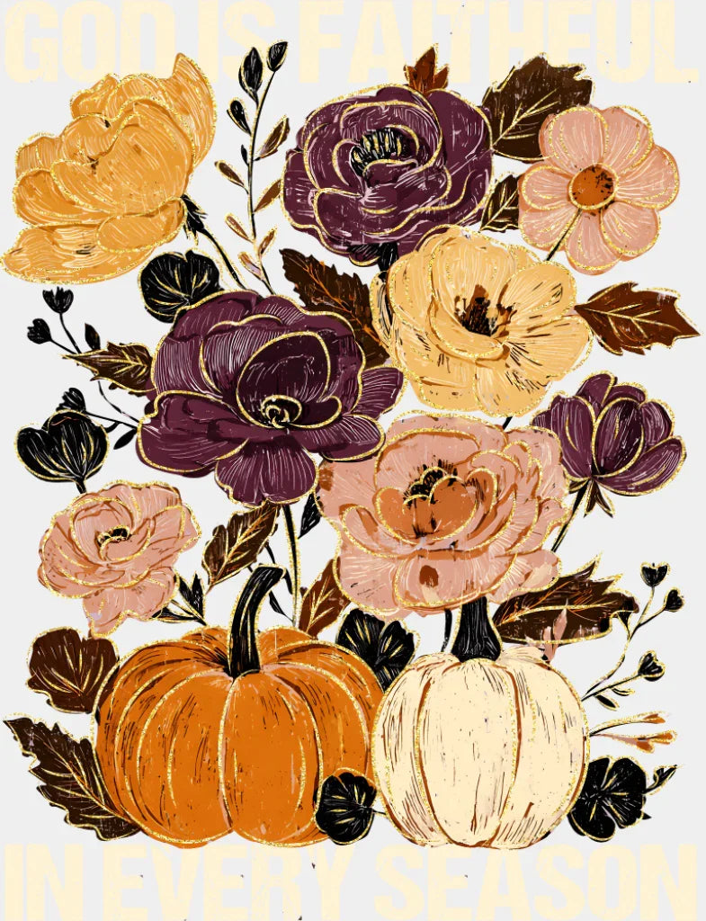 God Is Faithful In Every Season - Fall DTF Transfer Adult Unisex - S & M (10’’) / Light Color Design (See Imaging)