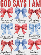 God Says I Am - Christianity DTF Transfer Adult Unisex - S & M (10’’) / Dark Color Design (See Imaging)