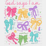 God Says I Am Colorful Ribbons - Easter DTF Transfer