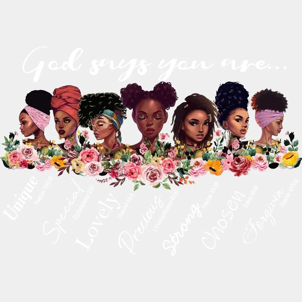 God Says You Are Blm Dtf Transfer Adult Unisex - S & M (10’) / White