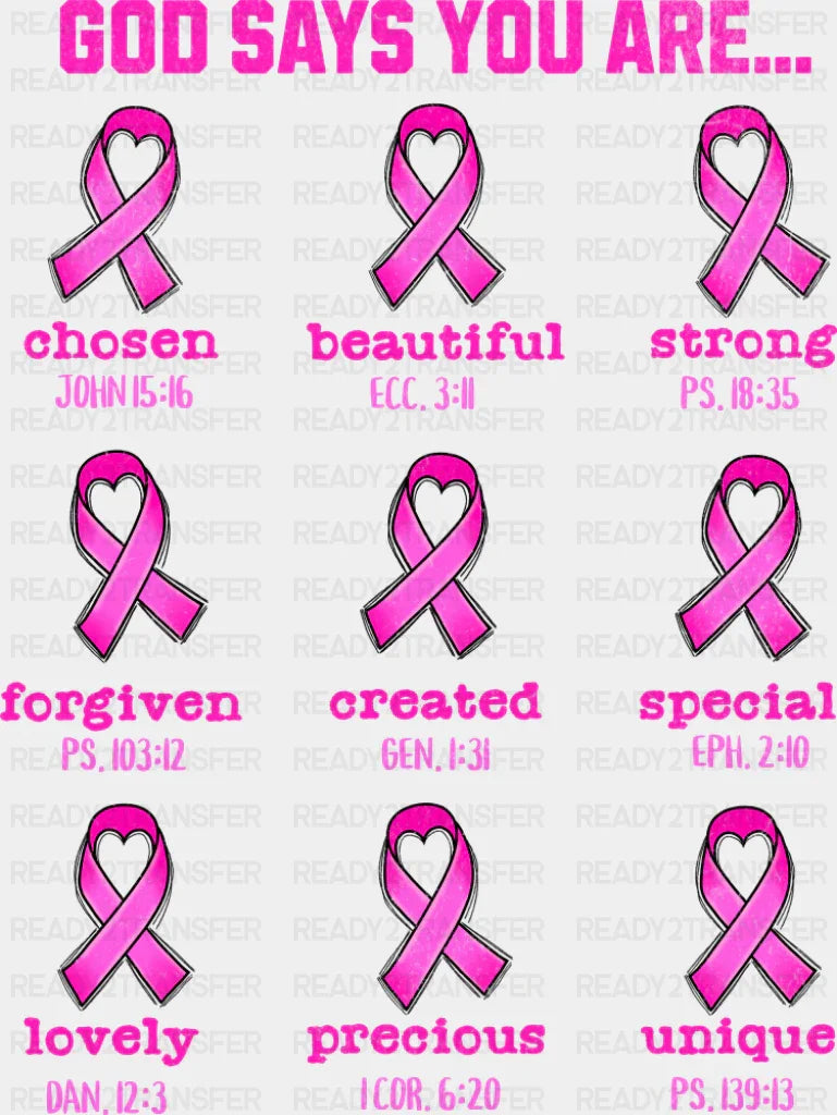 God Says You Are - Faith DTF Transfer Adult Unisex - S & M (10’’) / Dark Color Design (See Imaging)