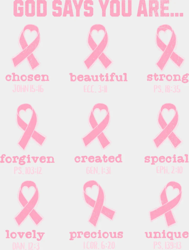 God Says You Are - Faith DTF Transfer Adult Unisex - S & M (10’’) / Light Color Design (See Imaging)