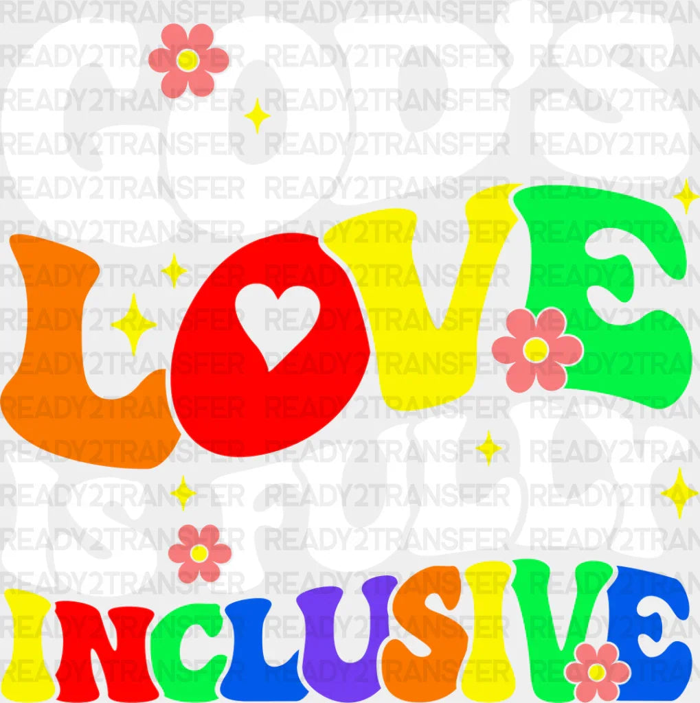 God’s Love Is Fully Inclusive - Lgbtq + Dtf Transfer Adult Unisex S & M (10’’) / Light Color