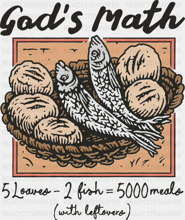 God’s Math - Faith DTF Transfer Adult Unisex - S & M (10’’) / Dark Color Design (See Imaging)