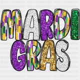 Gold & Purple Glitter Mardi Gras - Mardi Gras DTF Transfers ready2transfer
