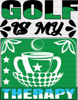 Golf Is My Therapy - Dtf Heat Transfer Adult Unisex S & M (10’’) / Black