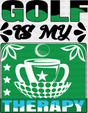 Golf Is My Therapy - Dtf Heat Transfer Adult Unisex S & M (10’’) / Black